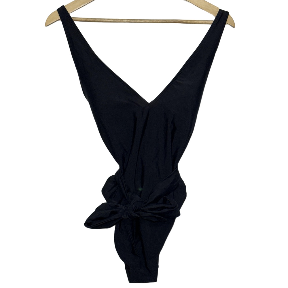 Abercrombie & Fitch Black V-Neck One Piece Swimsuit Swimwear Womens Size Large L